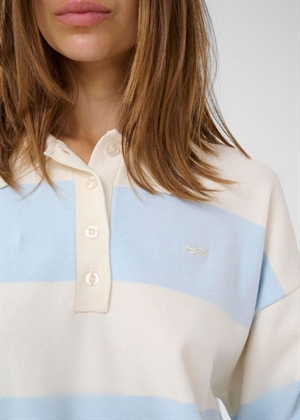 Maia ss polo bluse Blue Finch Striped Gestuz 